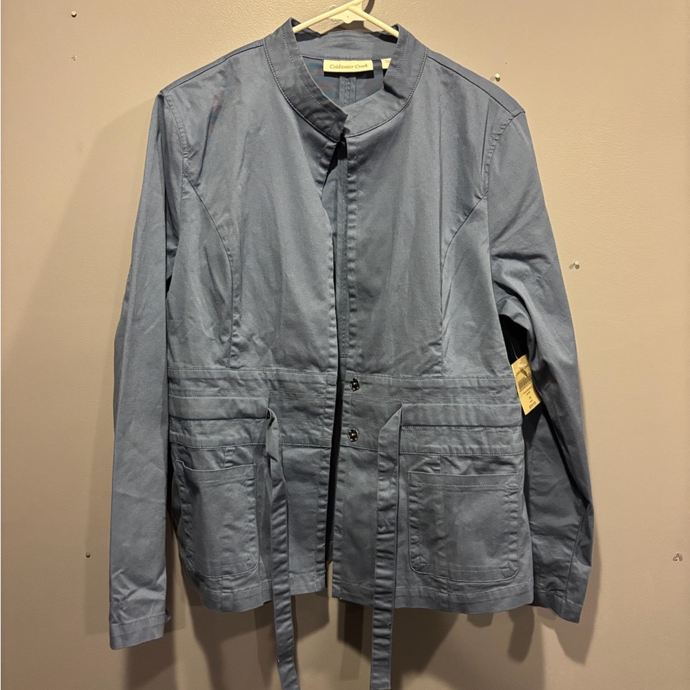 NWT Coldwater Creek Waist Detailed Blue Jacket